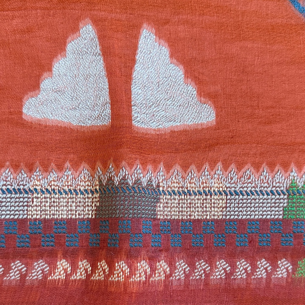 Etro NWT Vibrant Long Rust/Orange Scarf with Multicolor Embroidery - Picture 11 of 16